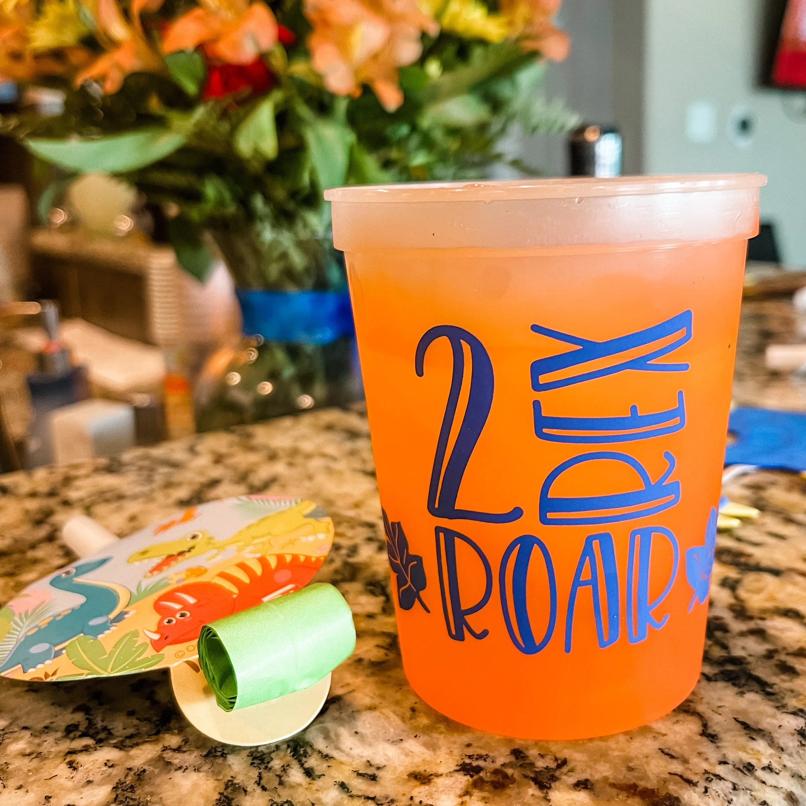 2 Rex Roar Birthday Color Changing Cups