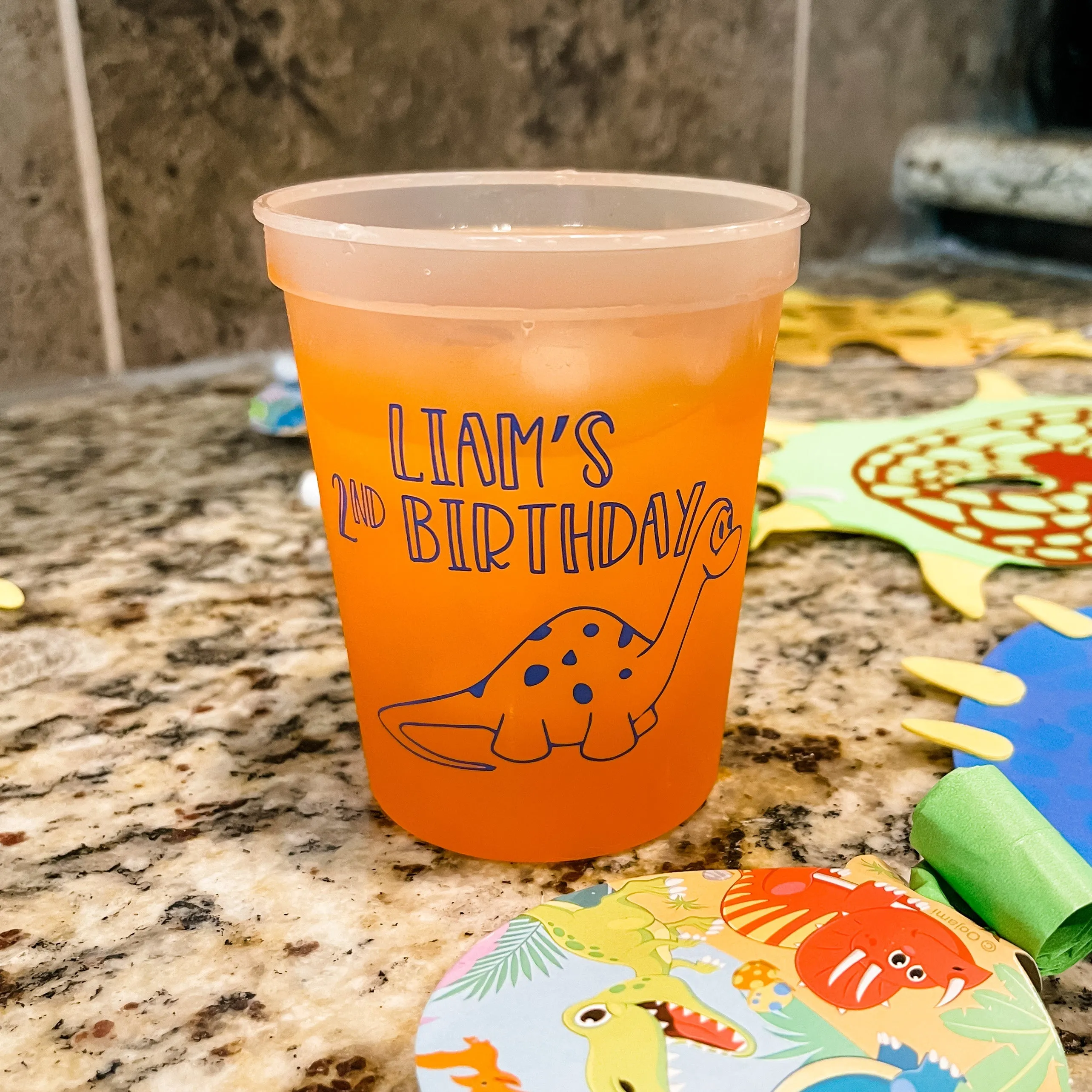 2 Rex Roar Birthday Color Changing Cups