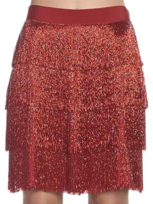 Alberta Ferretti Glitter Layered Skirt