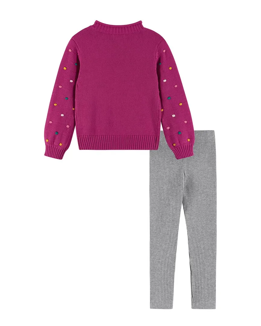 Andy & Evan 3D Bobbles Sweater & Ribbed Legging Set