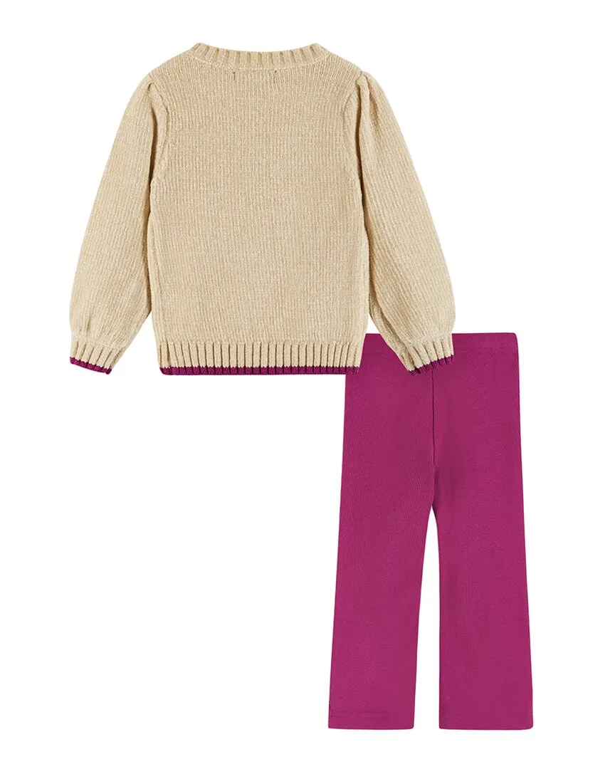 Andy & Evan Fall Themed Chenille Sweater & Glitter Legging Set