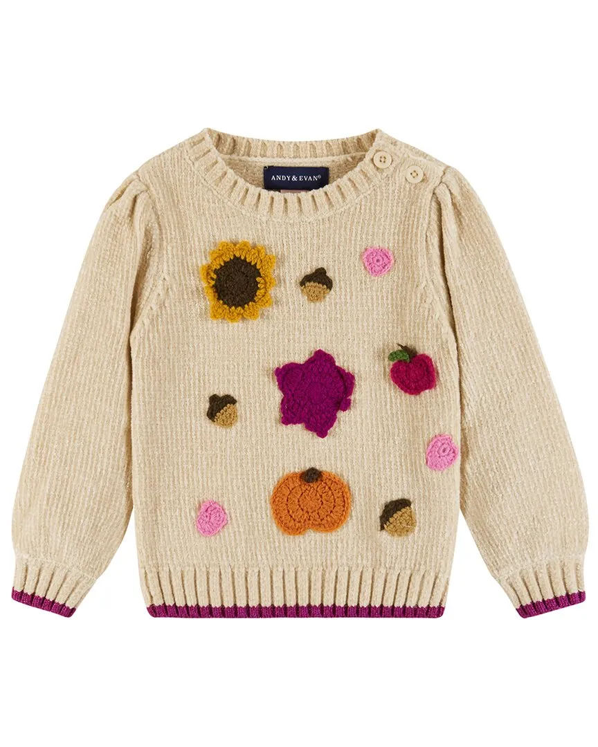 Andy & Evan Fall Themed Chenille Sweater & Glitter Legging Set