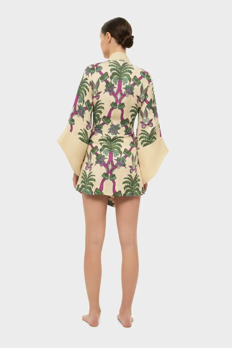 AQUAFLORA AMARA MINI KIMONO ROBE IN PALMERA