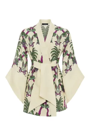 AQUAFLORA AMARA MINI KIMONO ROBE IN PALMERA