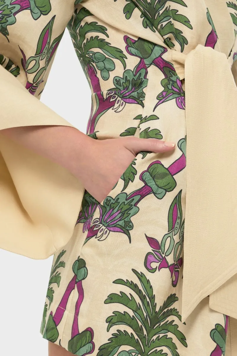 AQUAFLORA AMARA MINI KIMONO ROBE IN PALMERA
