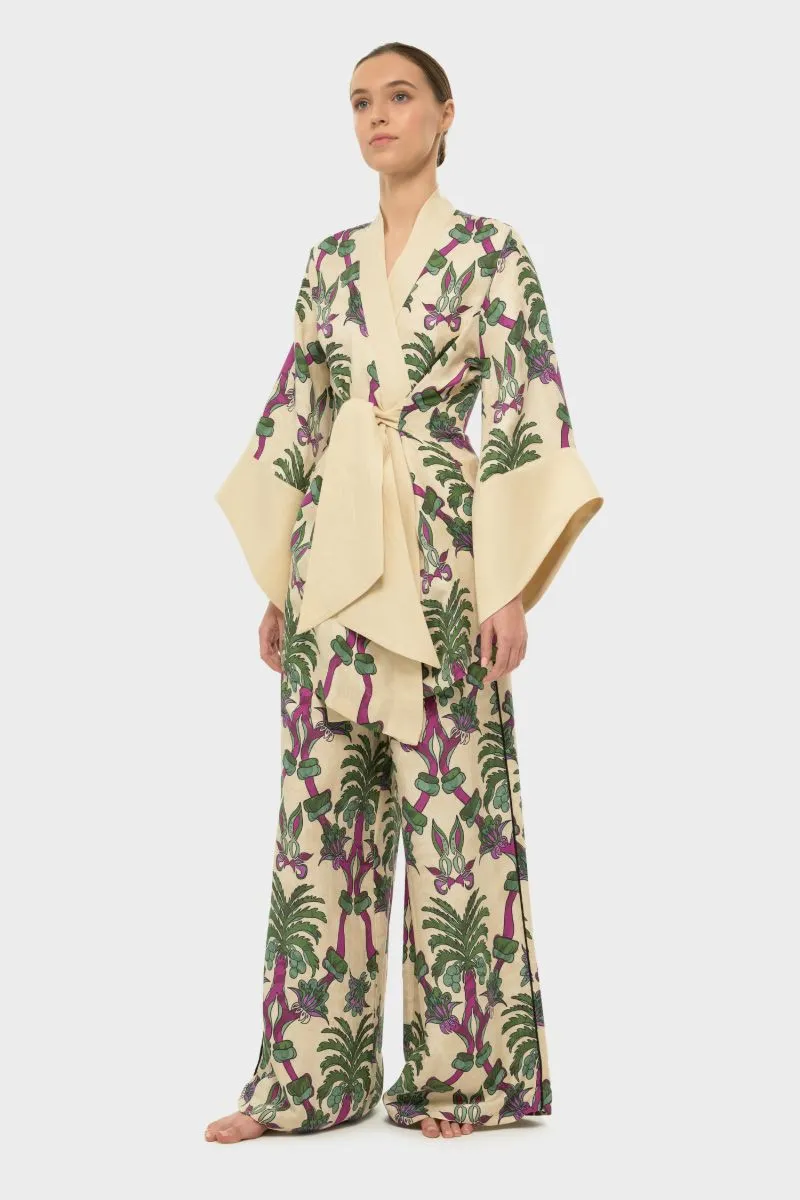 AQUAFLORA AMARA MINI KIMONO ROBE IN PALMERA
