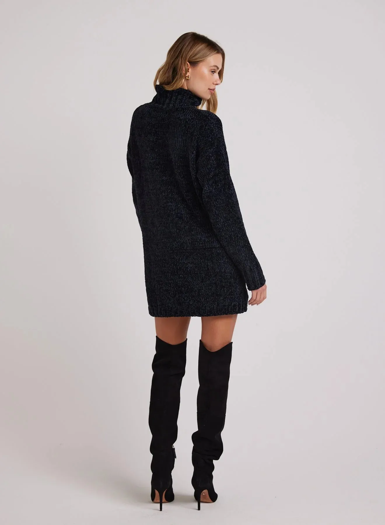 BEL Turtle Neck Sweater Dress in Black