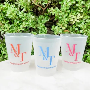 Block Font Initialed Shatterproof Cups