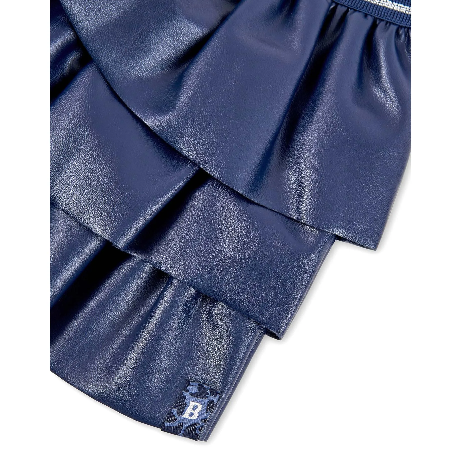 BOBOLI Faux Leather Layered Skirt
