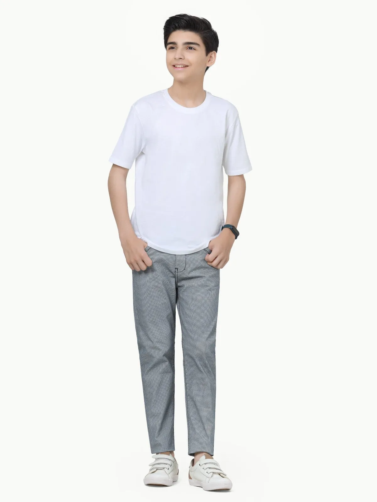 Boy's Navy & White Chino Pant - EBBCP23-013