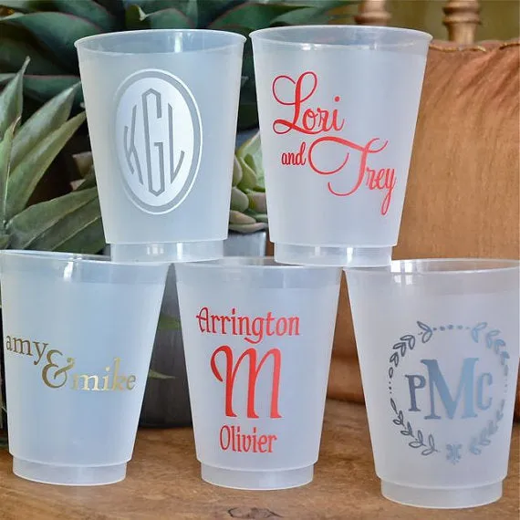 Bride and Groom Names Shatterproof Cups