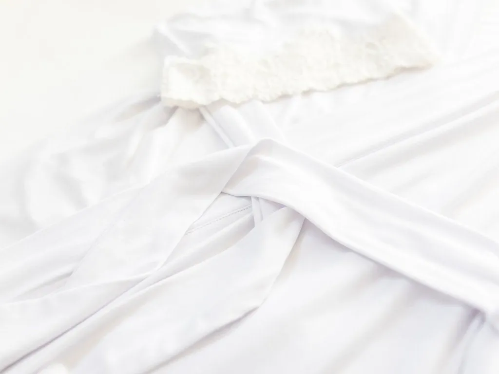 Calla Modal Kimono with Lace in White