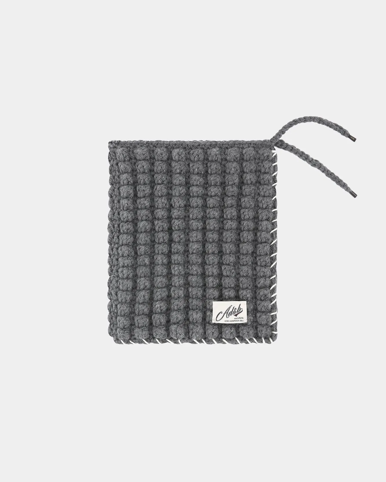 CHUNKY WOOL-BLEND HAND KNITTED SCARF aaa428u(GREY)