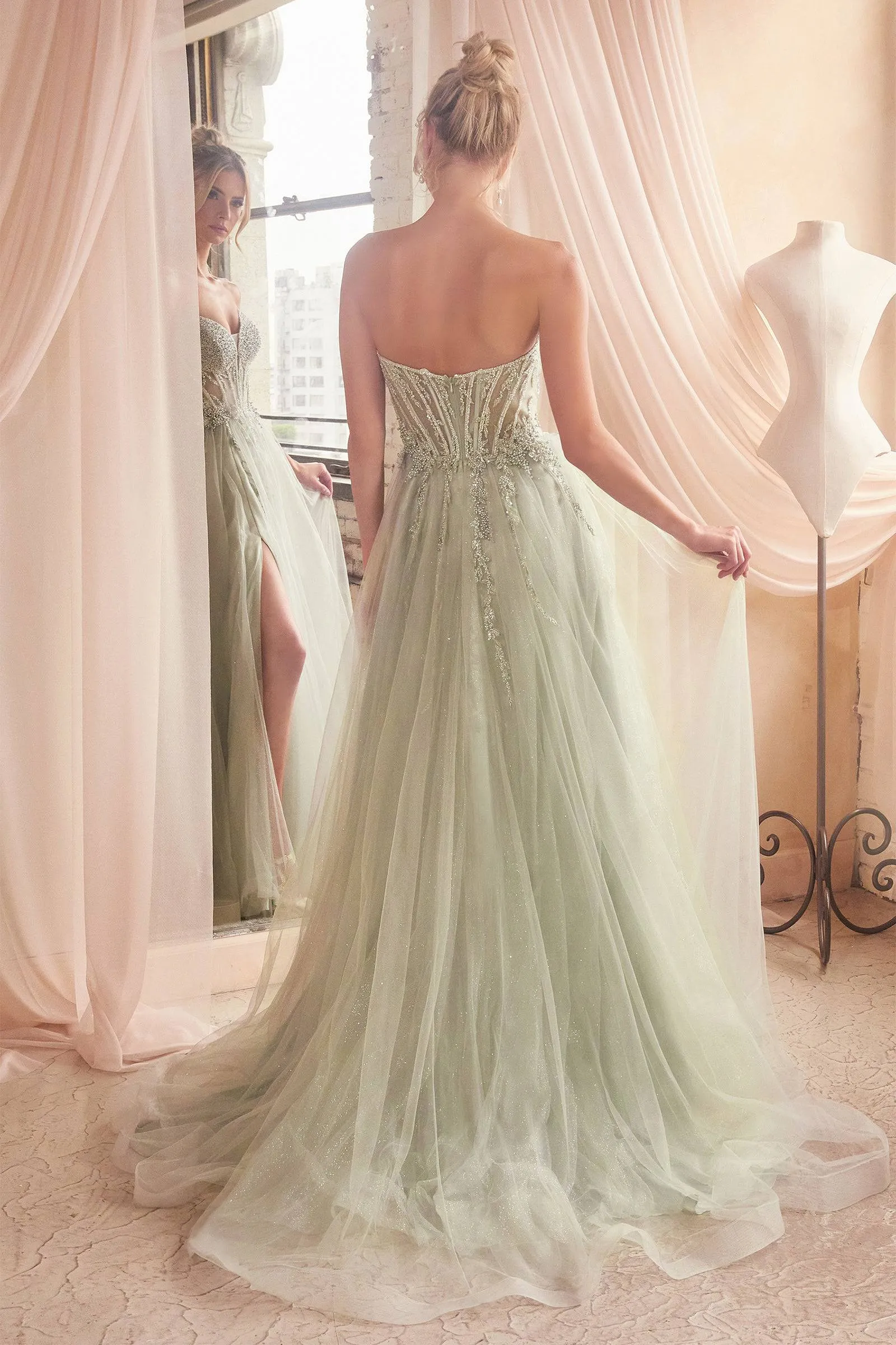 Cinderella Divine CD0230 Ladivine Strapless Layered Tulle Ball Gown