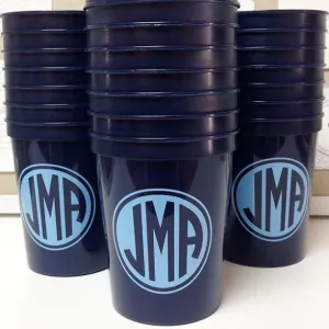 Circle Monogram Stadium Party Cups