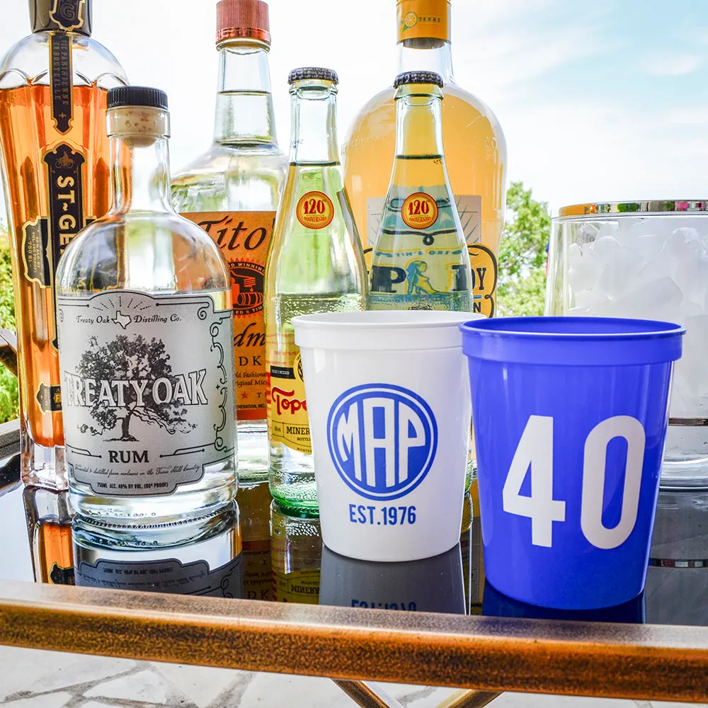 Circle Monogram Stadium Party Cups