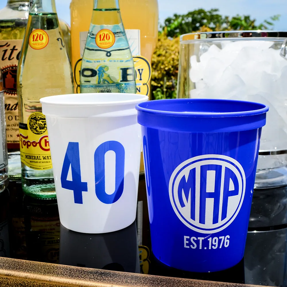 Circle Monogram Stadium Party Cups