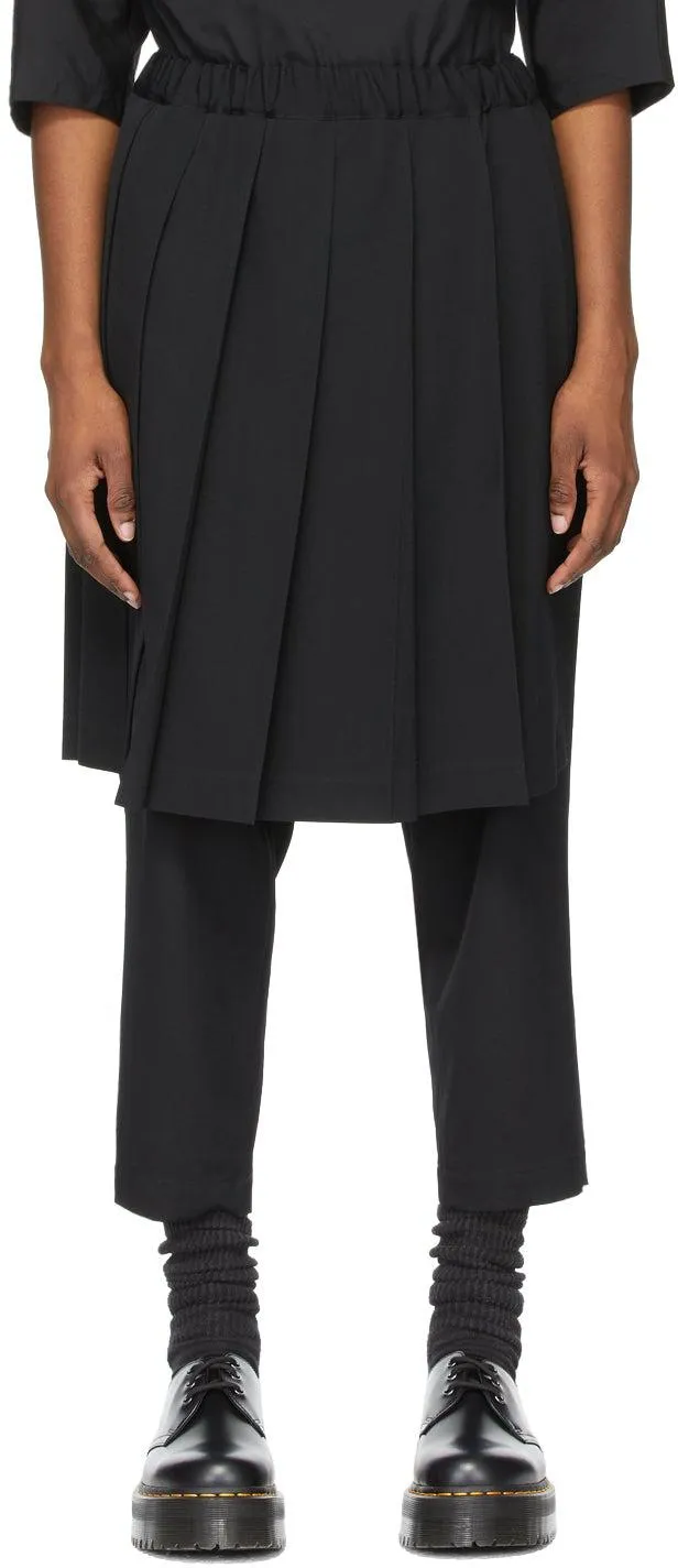 Comme des GarÃ§ons Comme des GarÃ§ons Black Wool Pleated Skirt Trousers