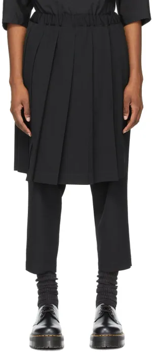 Comme des GarÃ§ons Comme des GarÃ§ons Black Wool Pleated Skirt Trousers