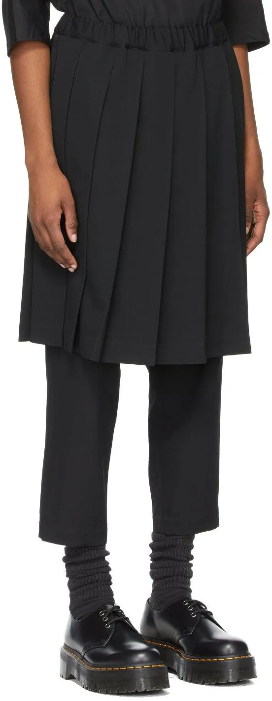 Comme des GarÃ§ons Comme des GarÃ§ons Black Wool Pleated Skirt Trousers