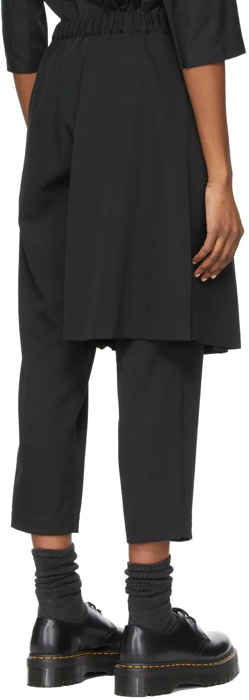 Comme des GarÃ§ons Comme des GarÃ§ons Black Wool Pleated Skirt Trousers