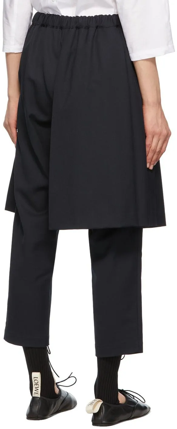Comme des GarÃ§ons Comme des GarÃ§ons Navy Wool Pleated Skirt Trousers