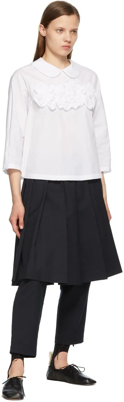 Comme des GarÃ§ons Comme des GarÃ§ons Navy Wool Pleated Skirt Trousers