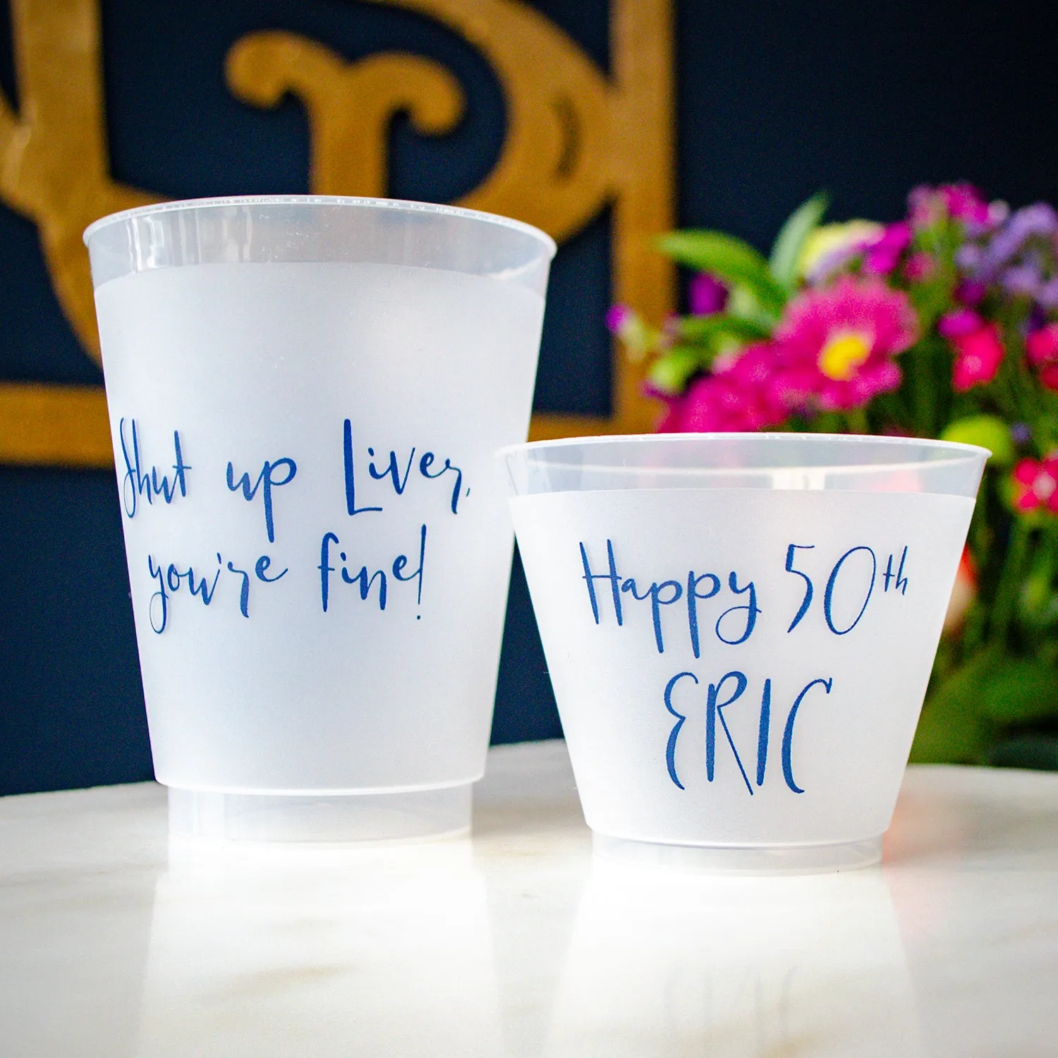 Custom 50th Birthday Frosted Cups