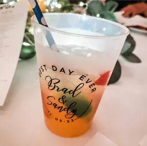 Custom Best Day Ever Wedding Shatterproof Cups