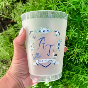 Custom Blue Lobster Crest Shatterproof Cups
