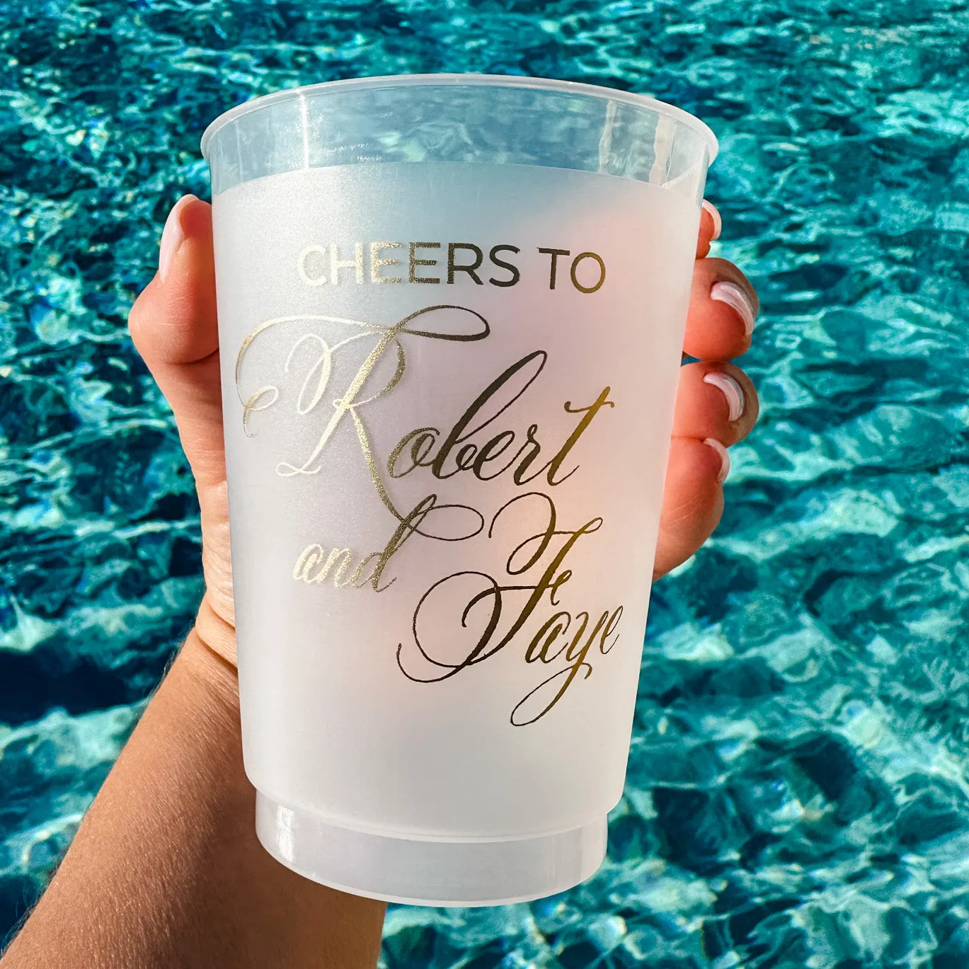 Custom Cheers To Metallic Gold Ink Shatterproof Party Cups