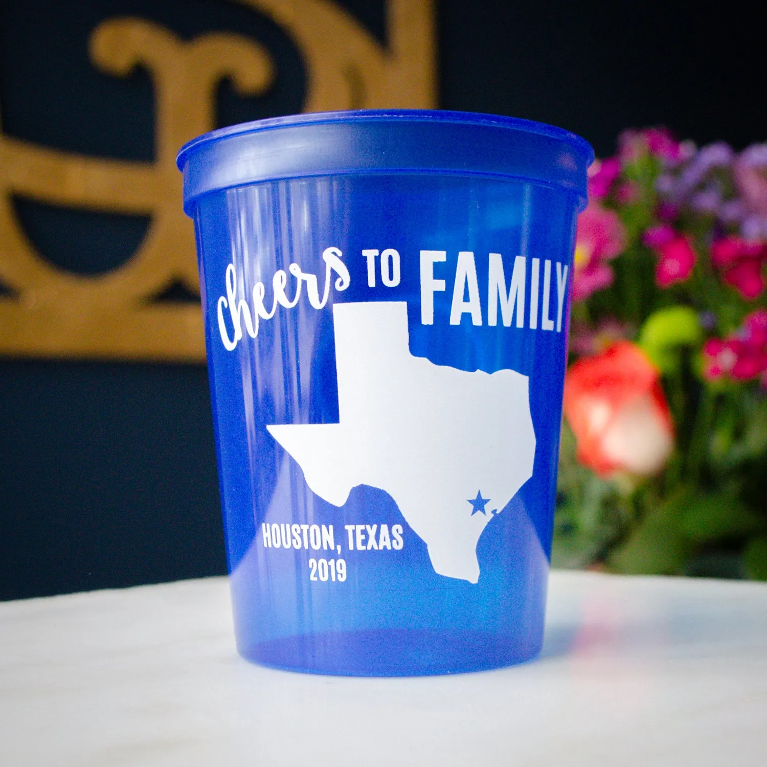 Custom Family Reunion Plastic Stadium Cups