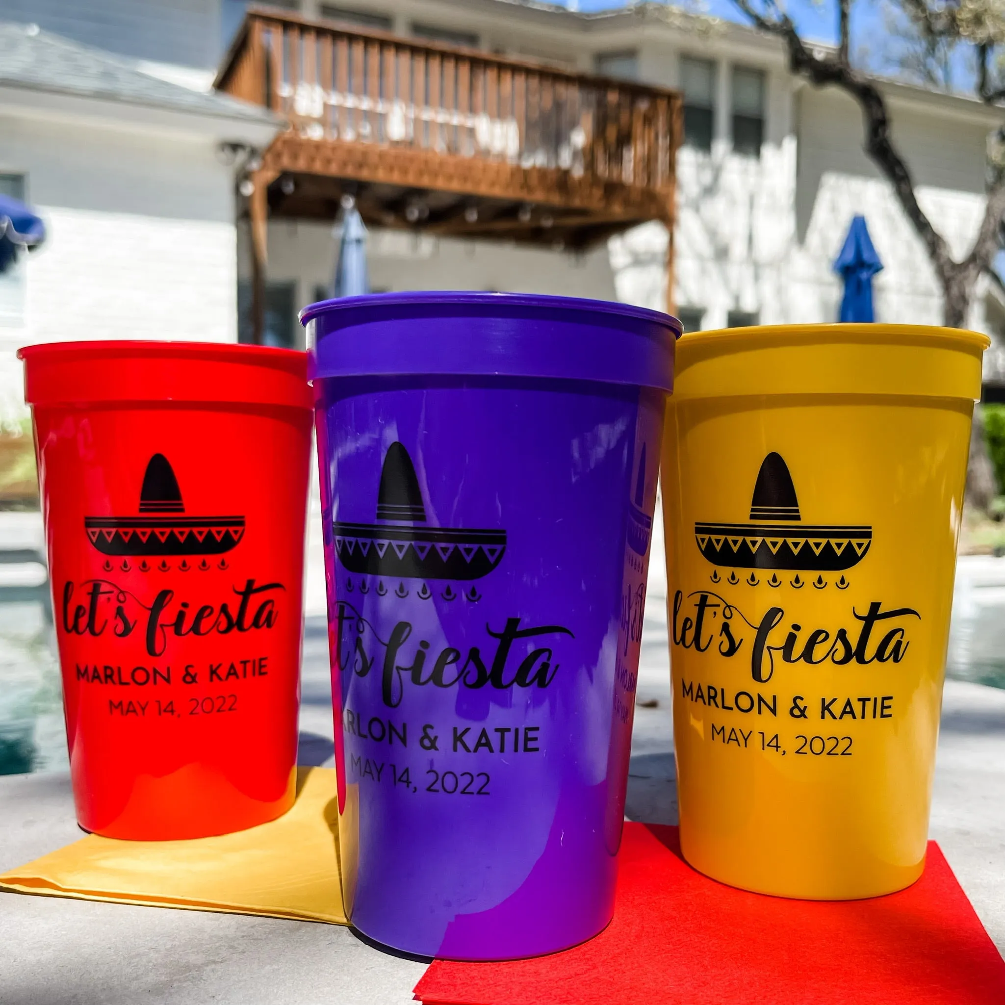 Custom Let's Fiesta Stadium Cup Party Favors