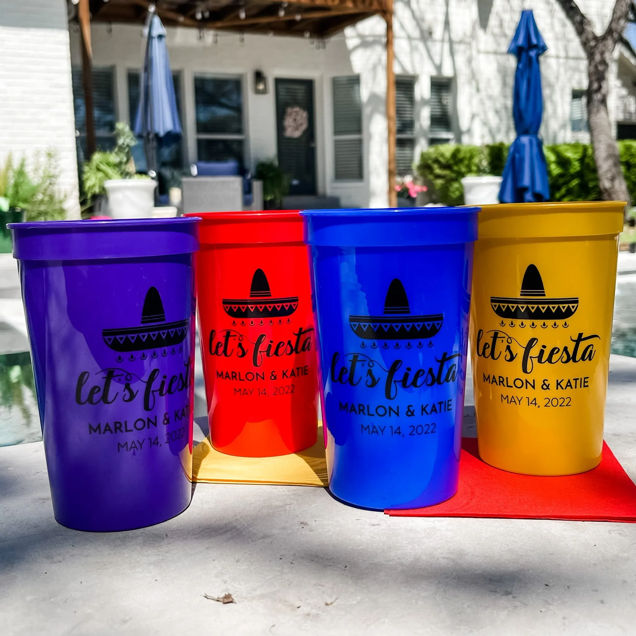 Custom Let's Fiesta Stadium Cup Party Favors