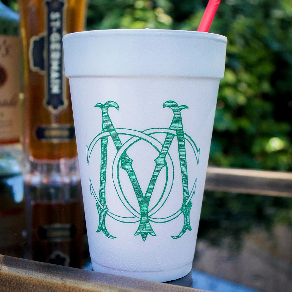 Custom Monogram Foam Cups