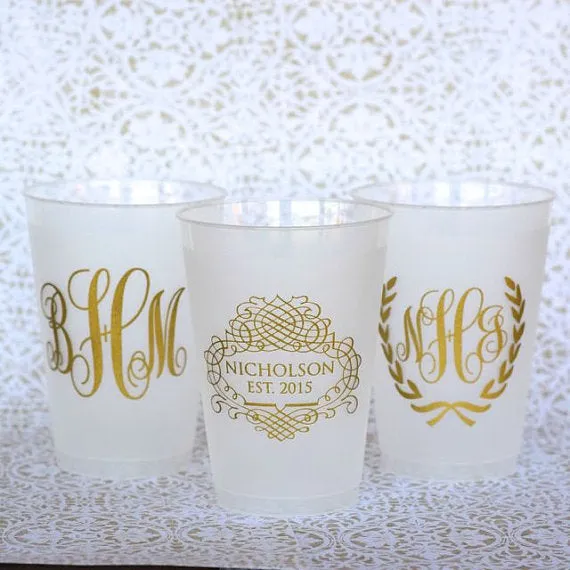 Custom Monogram Frost Flex Cups