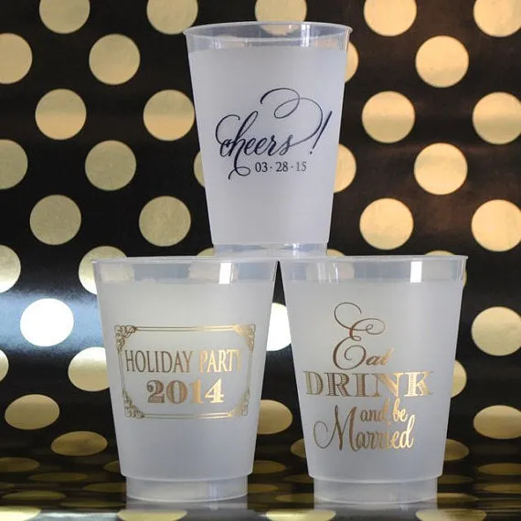 Custom Wedding Frosted Plastic Cups
