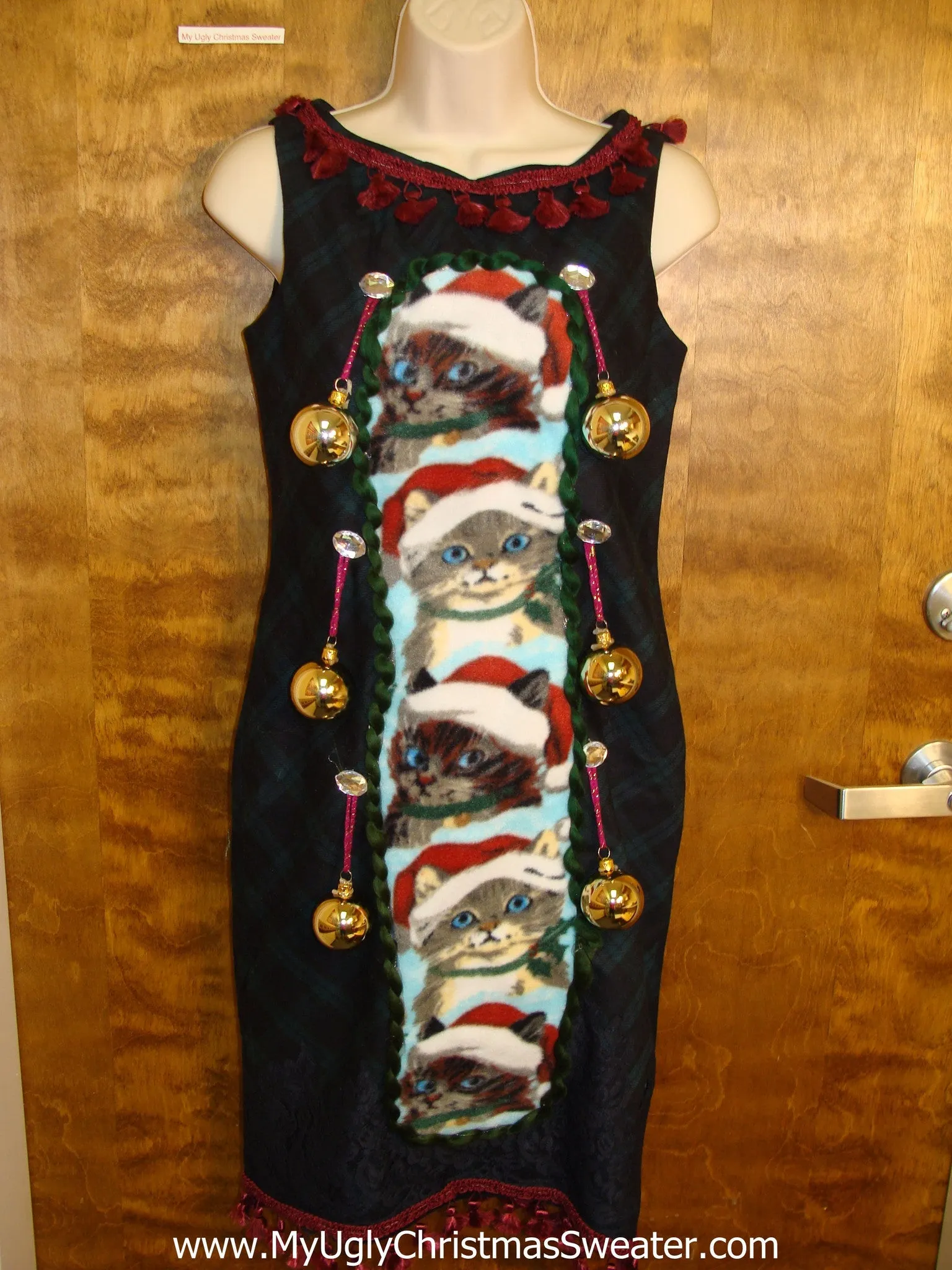 Cute Cats Ugly Christmas Sweater Party Dress Size 2