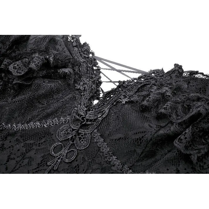 Dark in Love Cosette Elegant Gothic Off-Shoulder Ruffle Maxi Dress