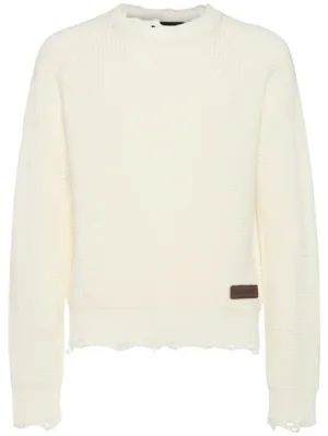 Dsquared2   Distressed crewneck sweater 