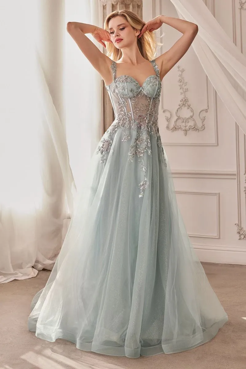 EMBELLISHED A-LINE TULLE BALL GOWN CDA1258