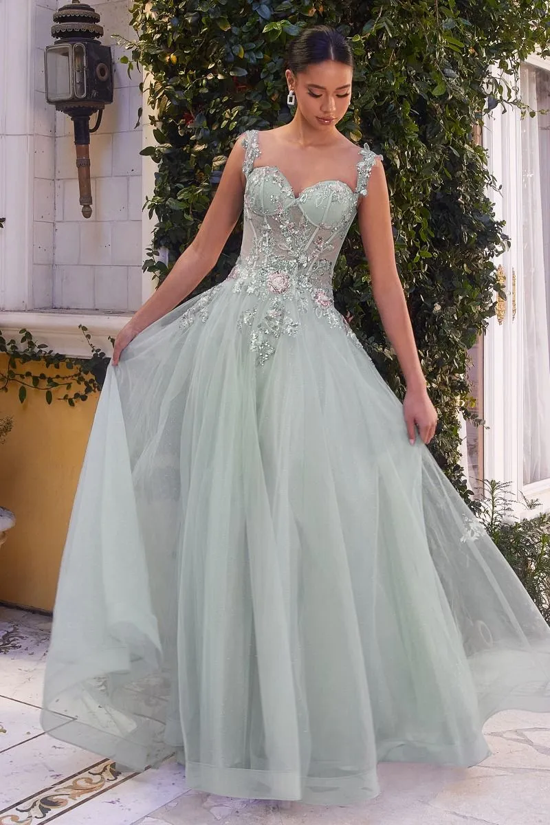 EMBELLISHED A-LINE TULLE BALL GOWN CDA1258