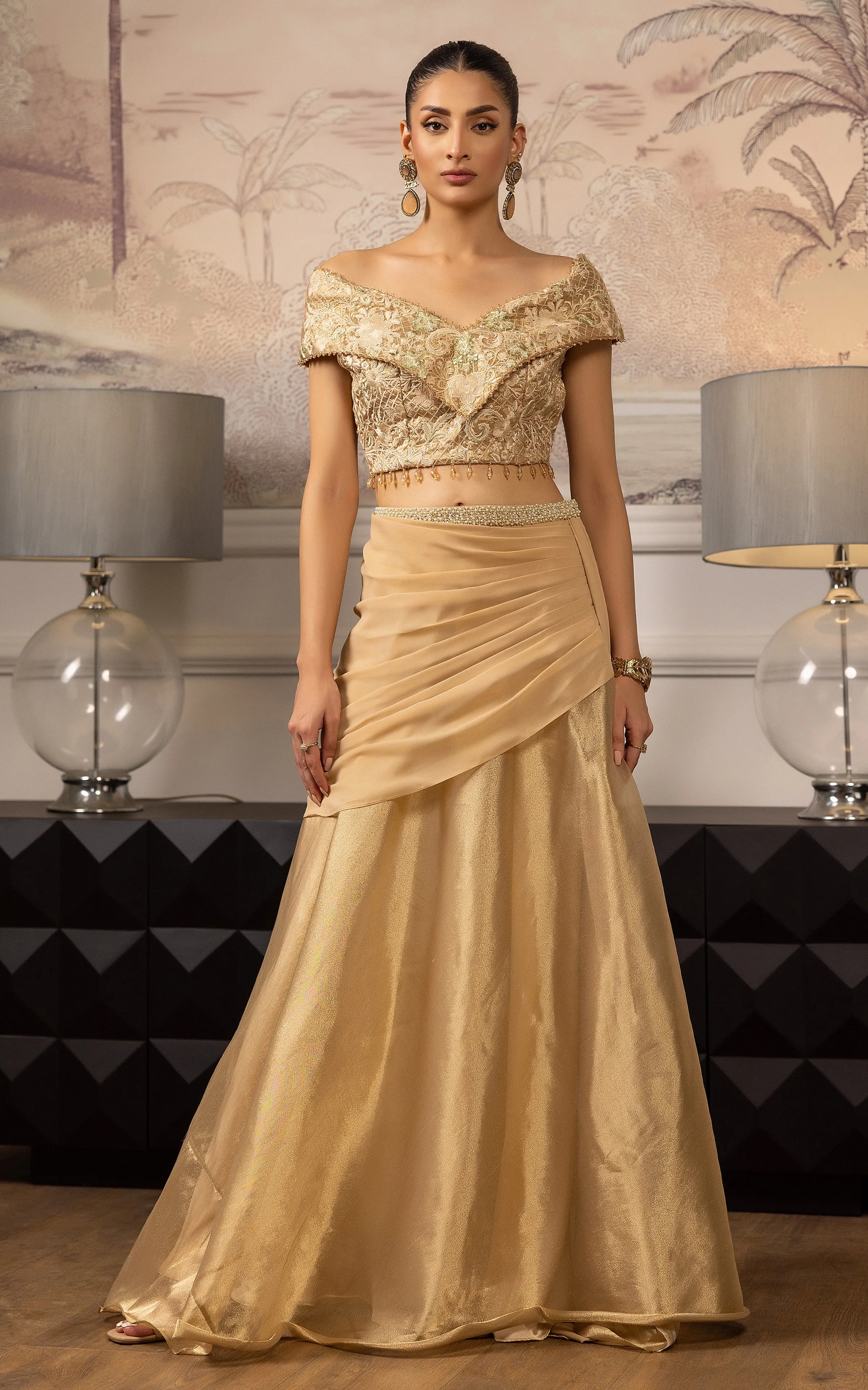 Embroidered Blouse With Skirt