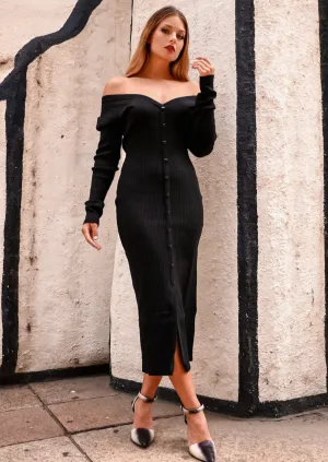 Freya Black Sweater Dress