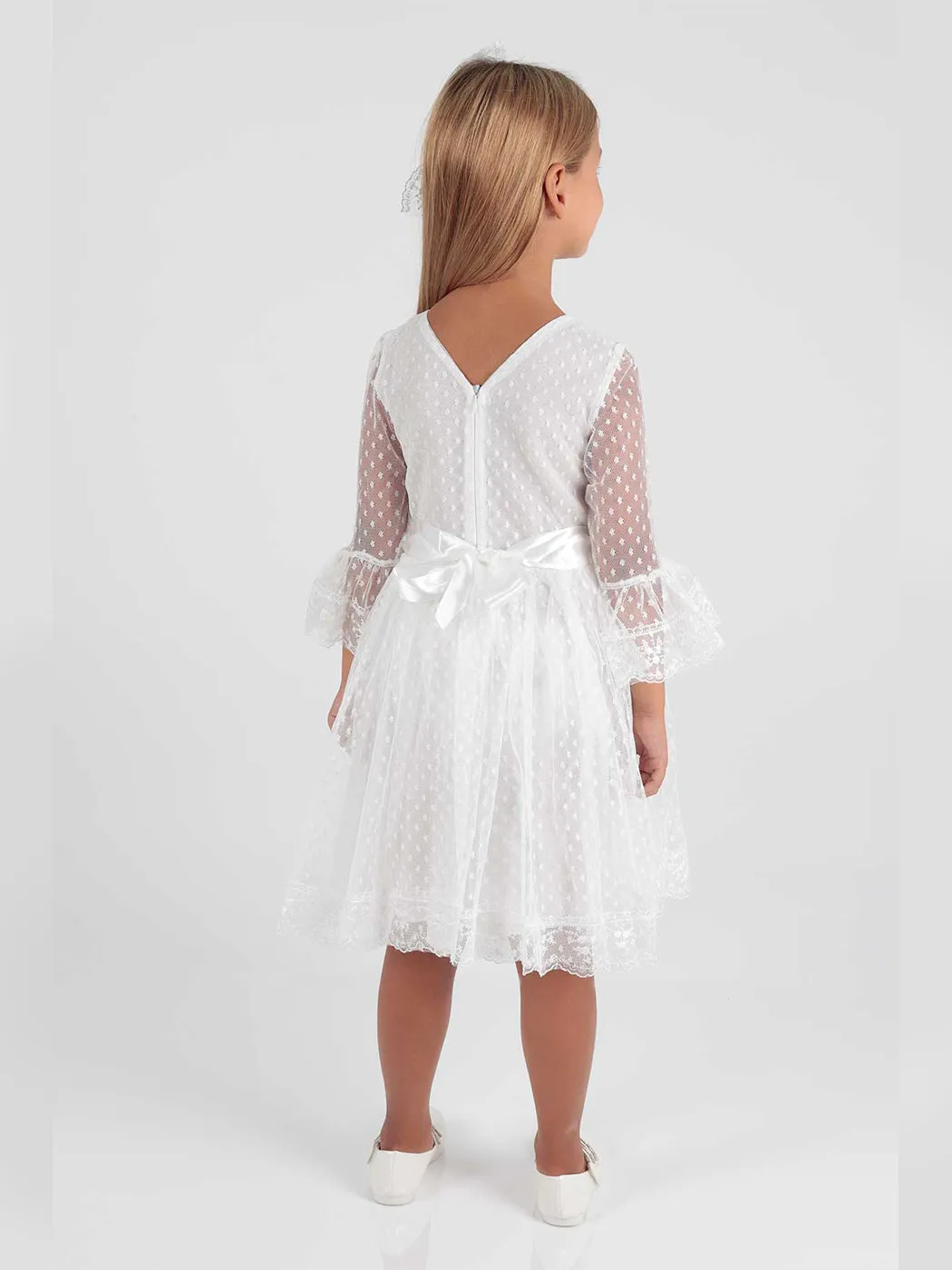 Girls' Tokalı and Tulle Lace Daily Trend Dress AK2209