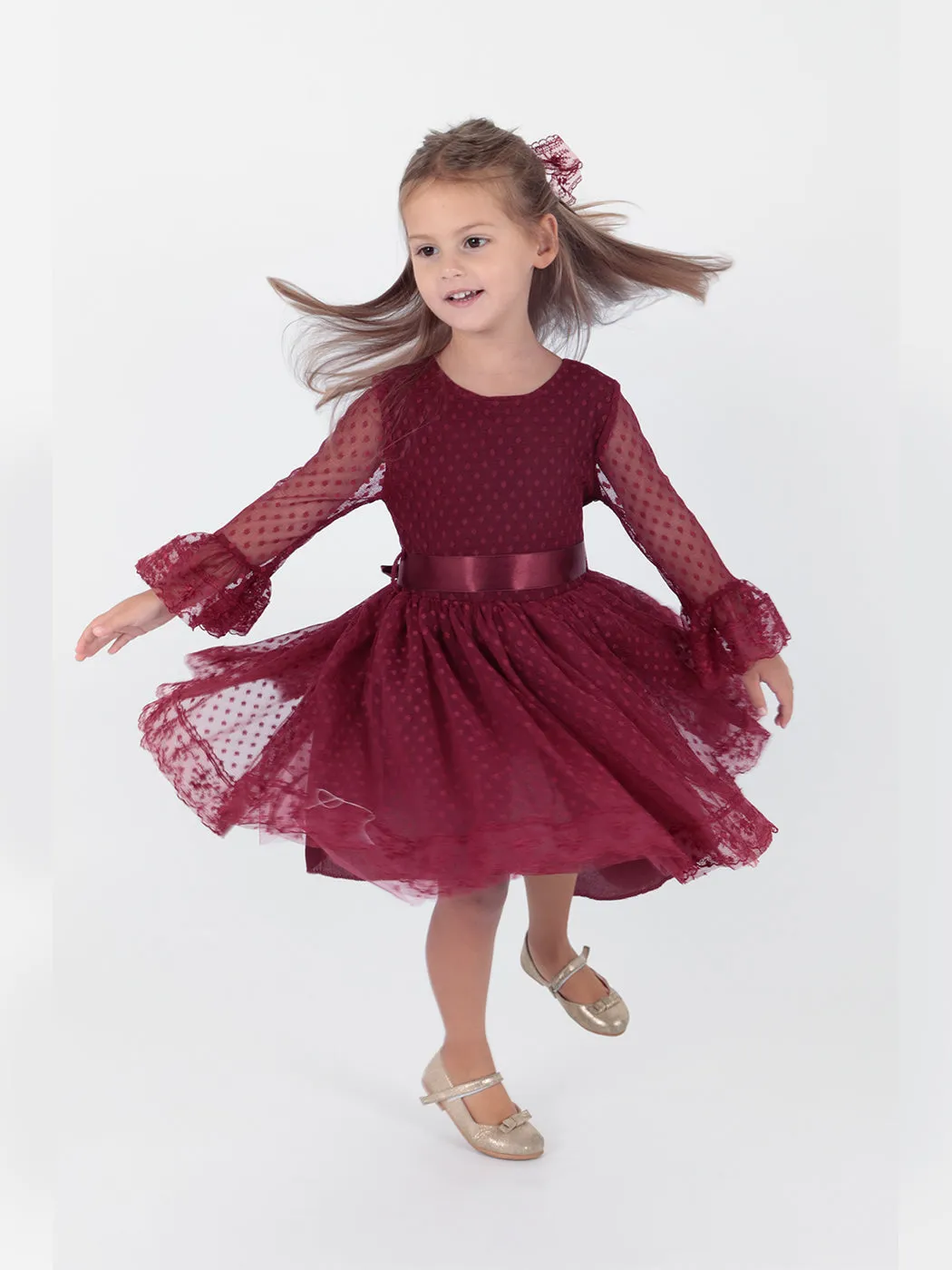Girls' Tokalı and Tulle Lace Daily Trend Dress AK2209