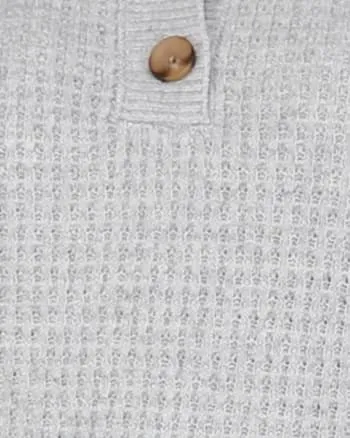 Harper Polo Front Sweater | Light Heather Grey