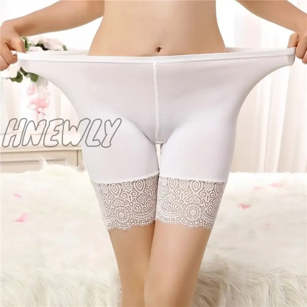 Hnewly Sexy Lace Safety Shorts For Women Seamless Cotton Boyshorts Panties Plus Size Female Spandex Black Shorts Boxers For Ladies
