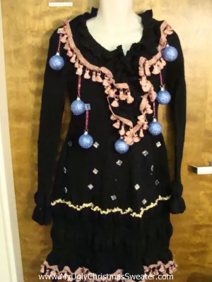 Horrible 80s Funny Ugly Christmas Sweater Party Dress Size L