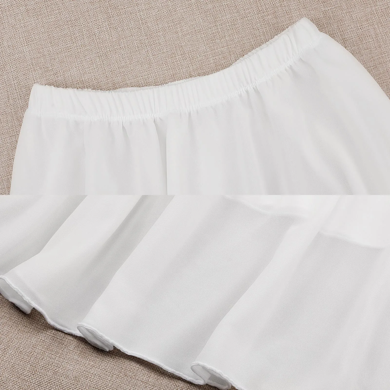 Layered Chiffon Skirt Shimmering Feathers